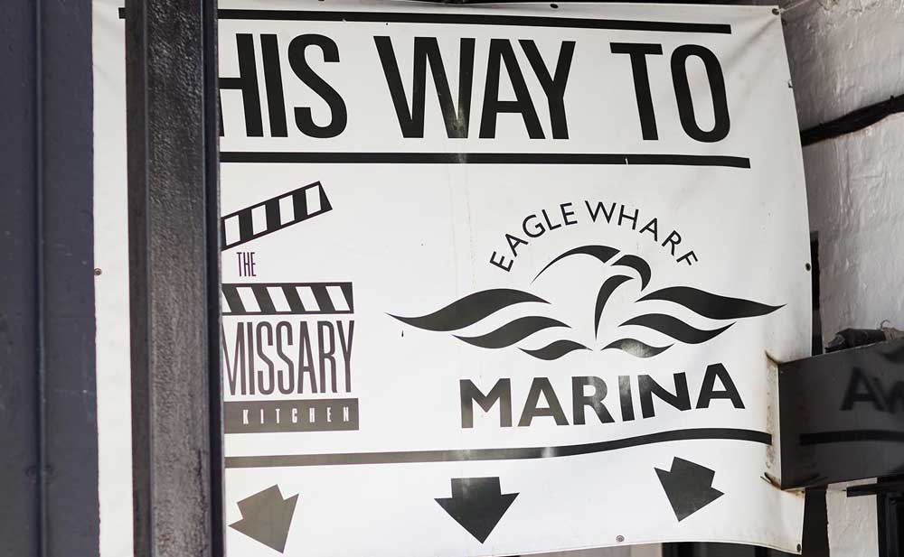 This way to Eagle Wharf Marina